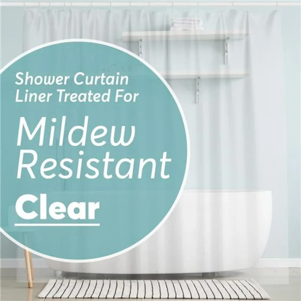BigFoot Shower Curtain Liner 72x72 Clear PEVA Waterproof Bathroom Curtain
